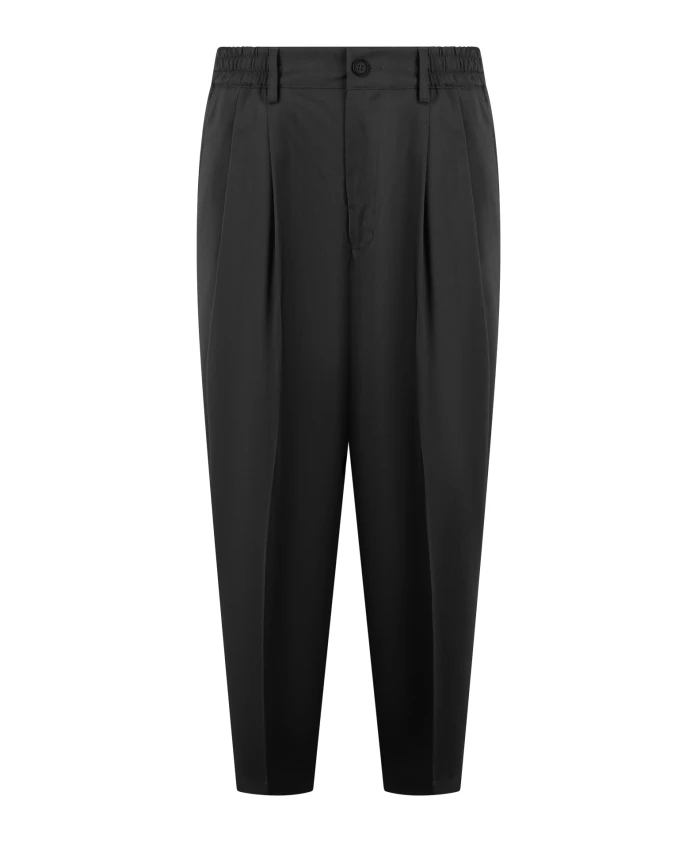 

Брюки укороченного кроя из натуральной шерсти Low Brand, черный