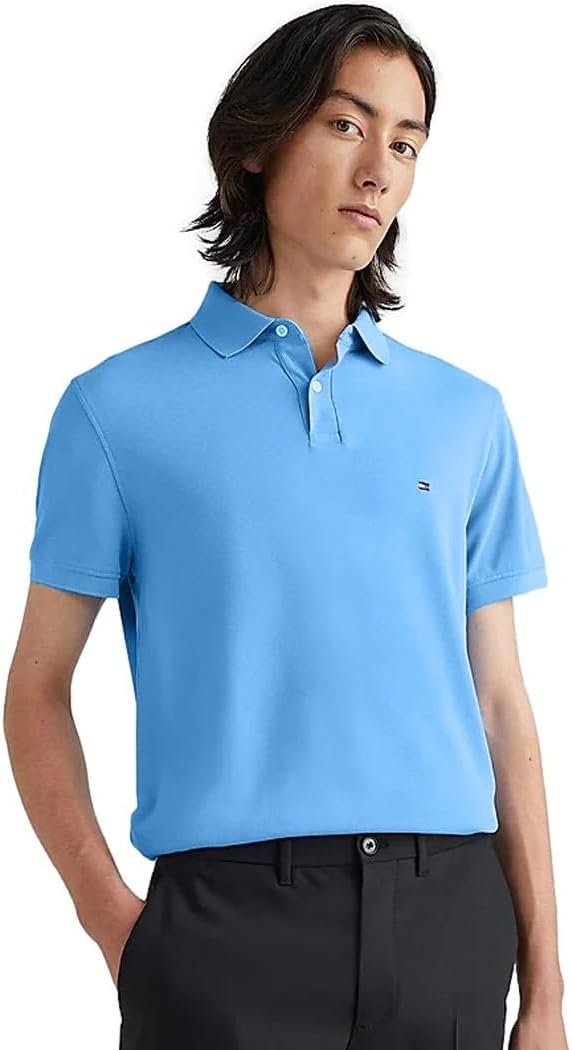 

Мужское поло Tommy Hilfiger S/S, Copenhagen Blue, Синий, Мужское поло Tommy Hilfiger S/S, Copenhagen Blue