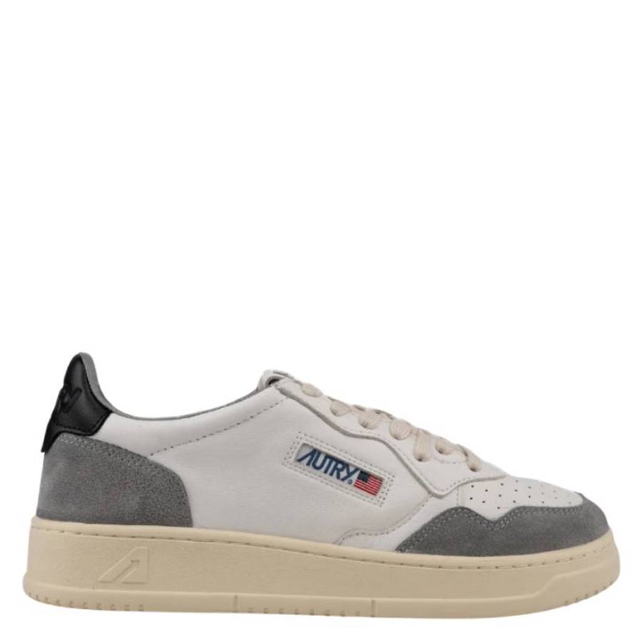 

Низкие кроссовки Autry Medalist, козий/замшевый серый/черный