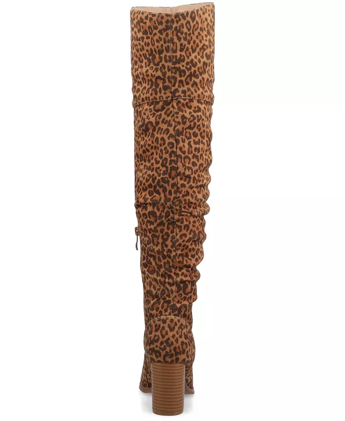 Женские сапоги Kaison Extra Wide Calf до колена со сложным каблуком Journee Collection, мультиколор — фото 3