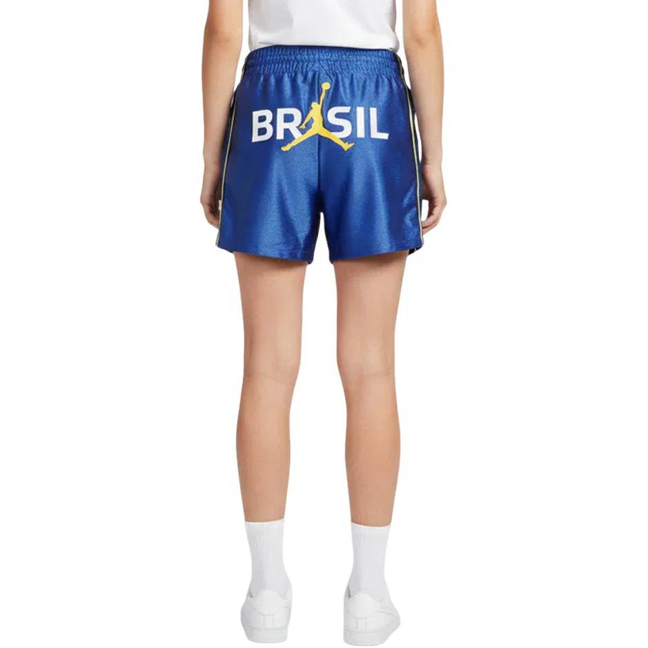 Шорты Air Jordan Brooklyn Knit Brazil Shorts 'Old Royal Yellow Pulse' IO2457-417, синий — фото 2