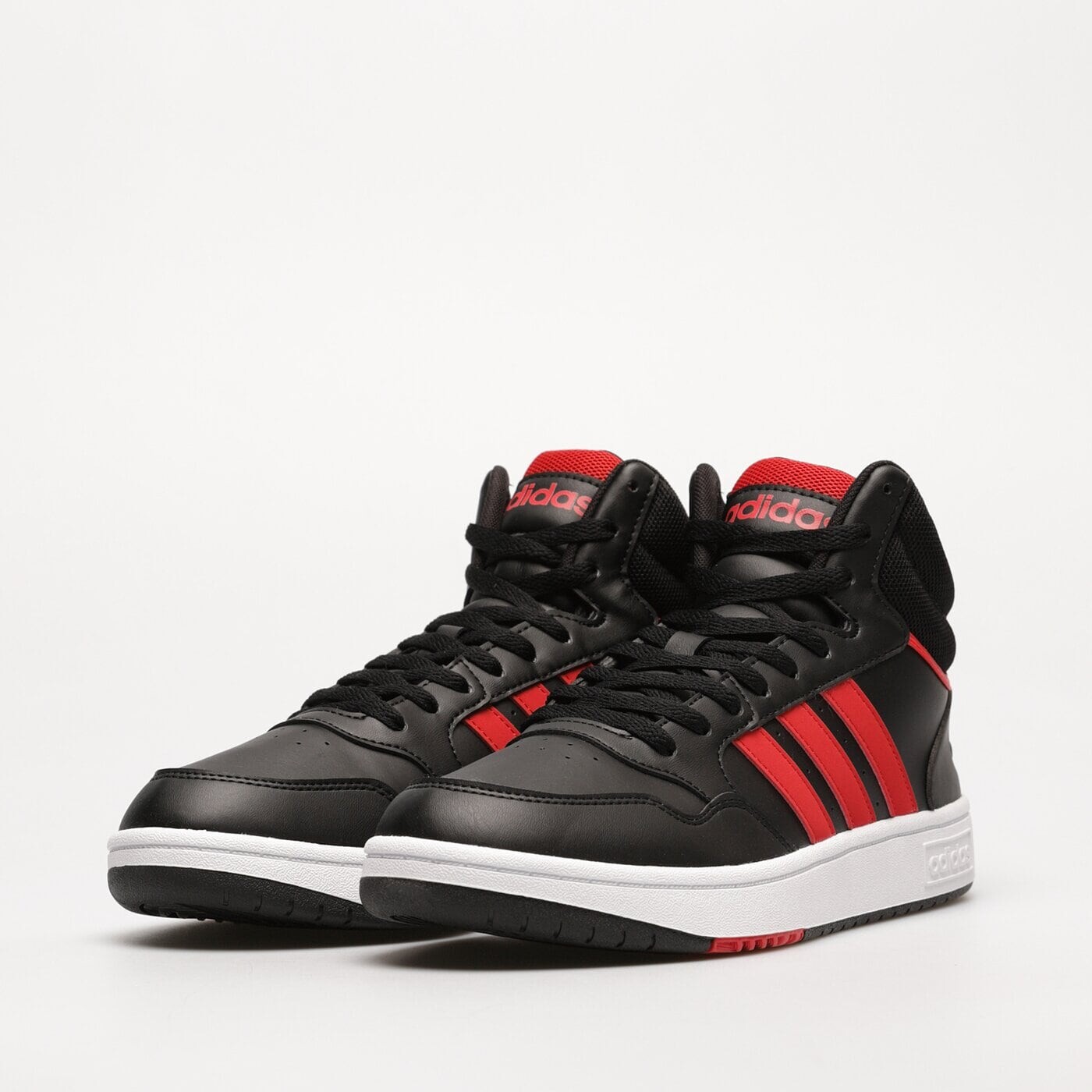 Кроссовки высокие Adidas Hoops 3.0, черный / красный — фото 4