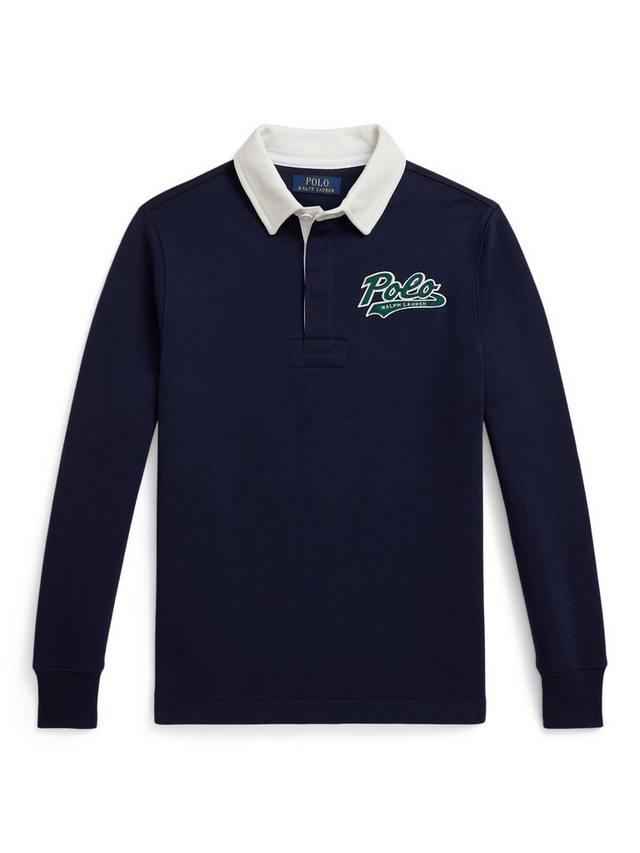 

Детская поло из хлопкового трикотажа в стиле регби Ralph Lauren, Refined Navy