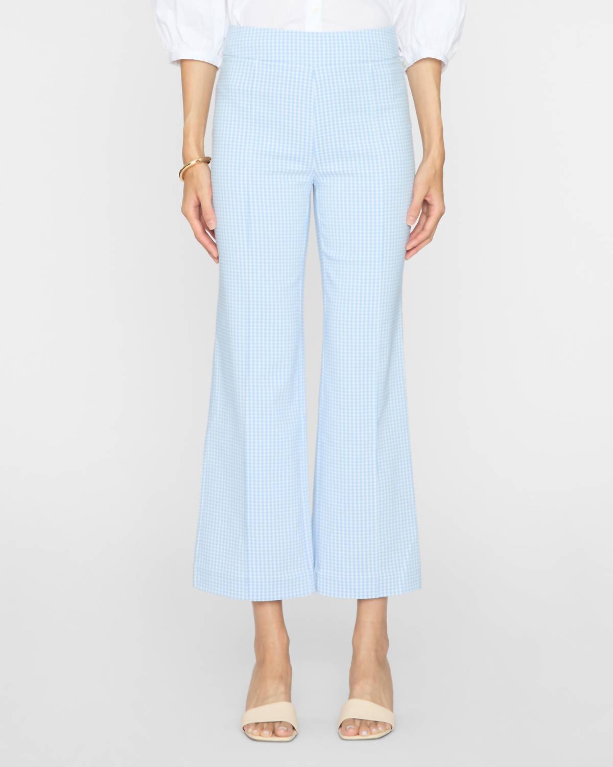 

Брюки до щиколотки Knack в стиле микроклетки Sky STAUD, sky micro check