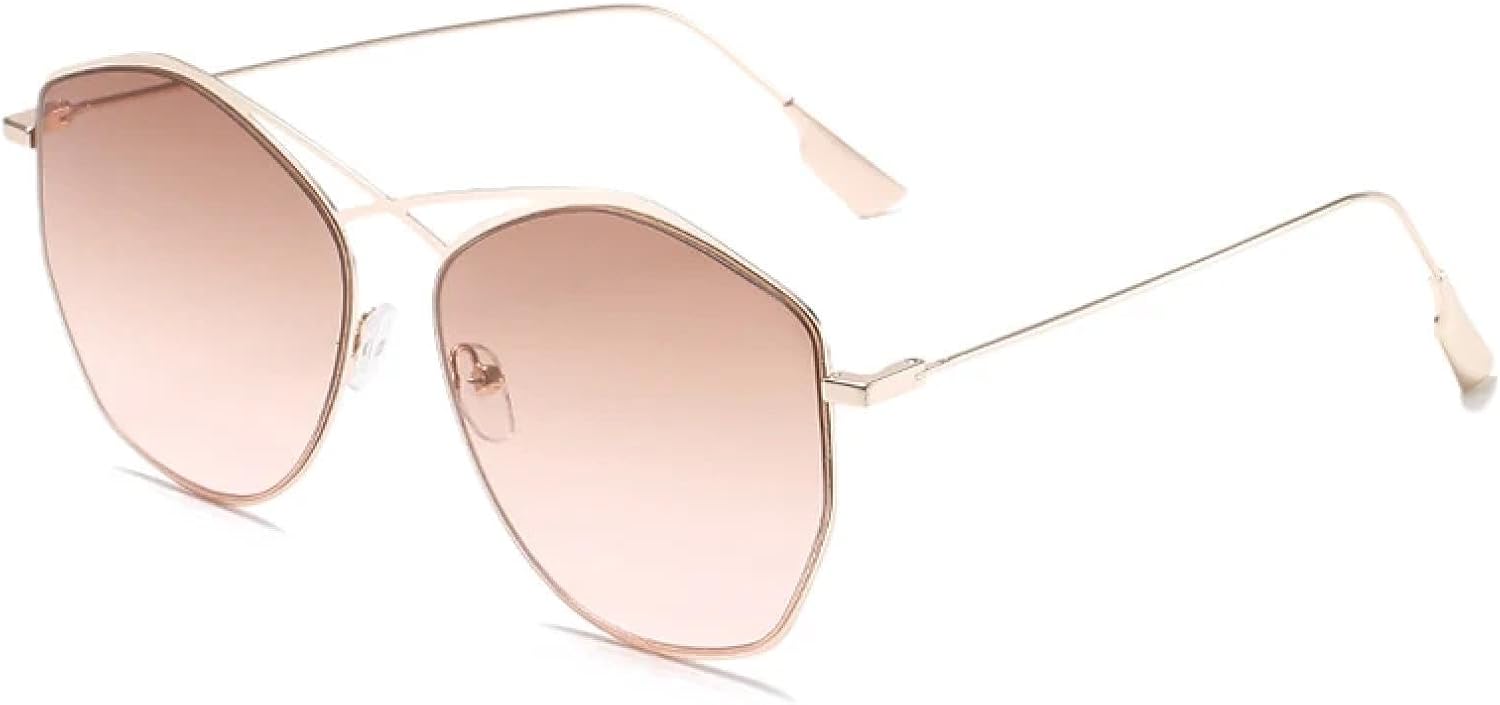 

Модные овальные солнцезащитные очки для женщин и мужчин, роскошные металлические солнцезащитные очки для активного отдыха и путешествий, защита от УФ-излучения UV400 TKKTLLT, Gold Tea Pink