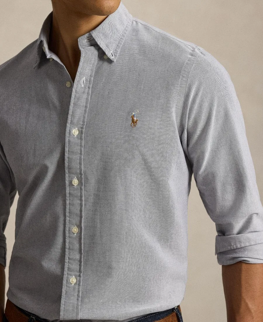 Мужская рубашка Оксфорд с длинными рукавами Polo Ralph Lauren, темно-синий — фото 3