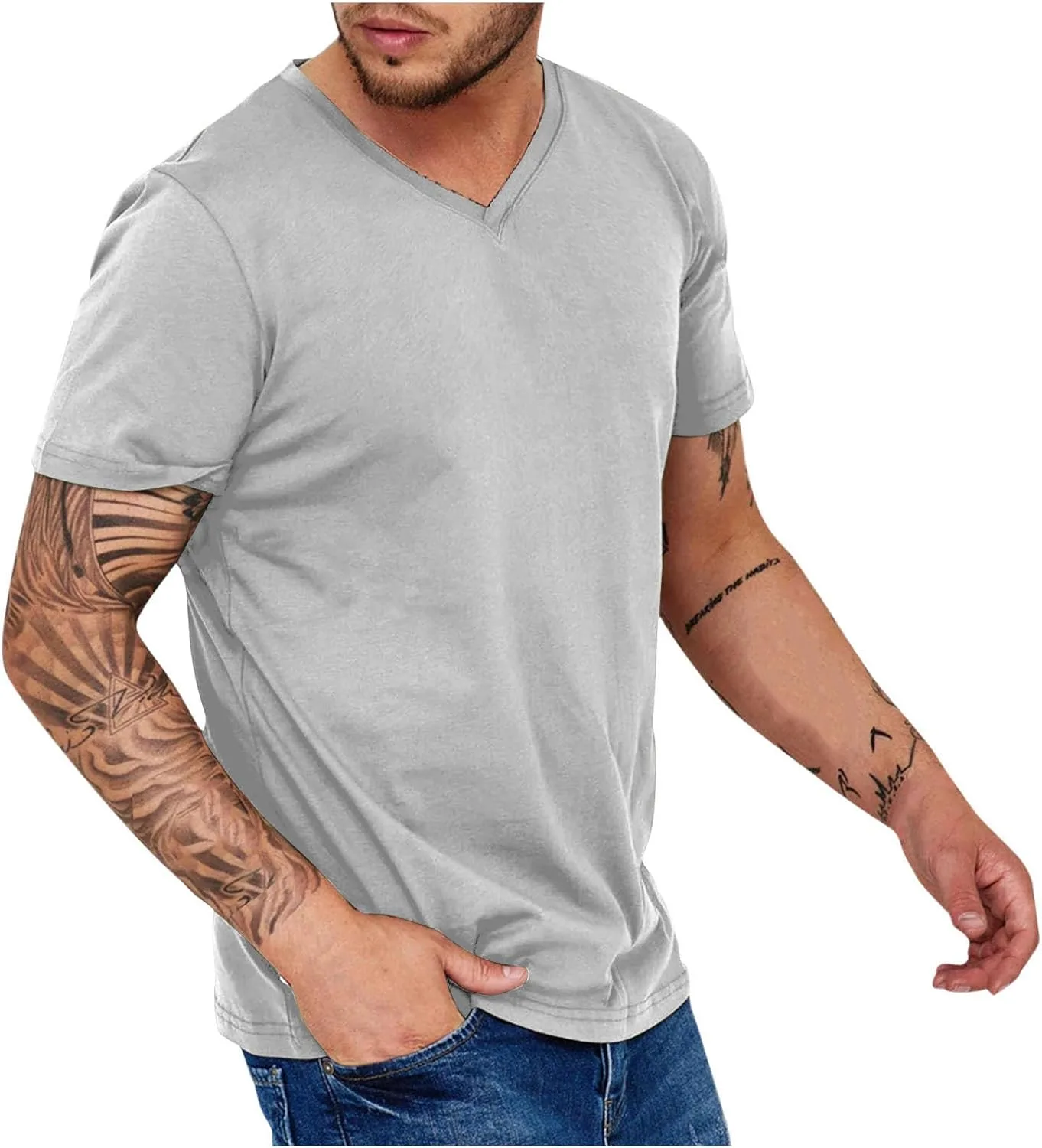 

Футболка мужская Muscularfit V-образный вырез летняя для тренировок