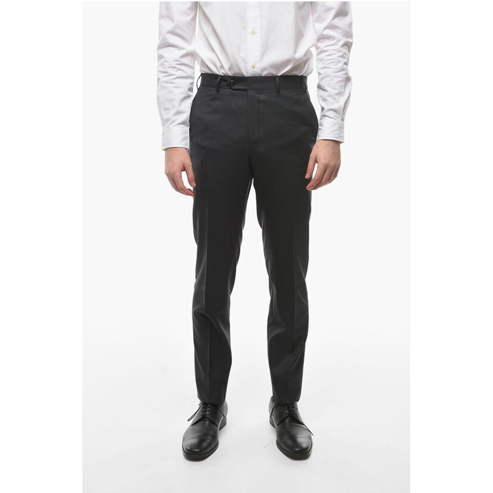 

Брюки из натуральной шерсти со шлевками для ремня Corneliani, Gray