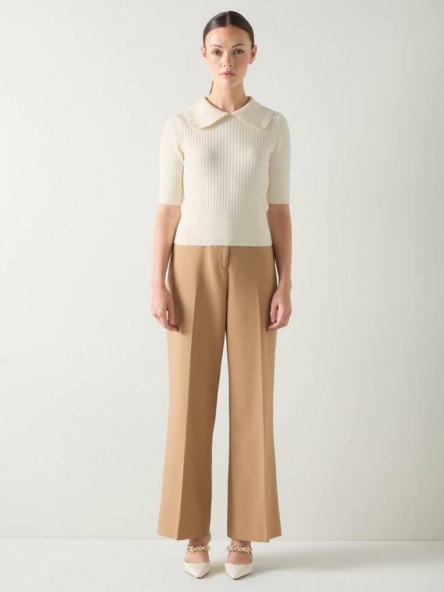 

Топ Ophelia из ребристого трикотажа L.K.Bennett, Ivory