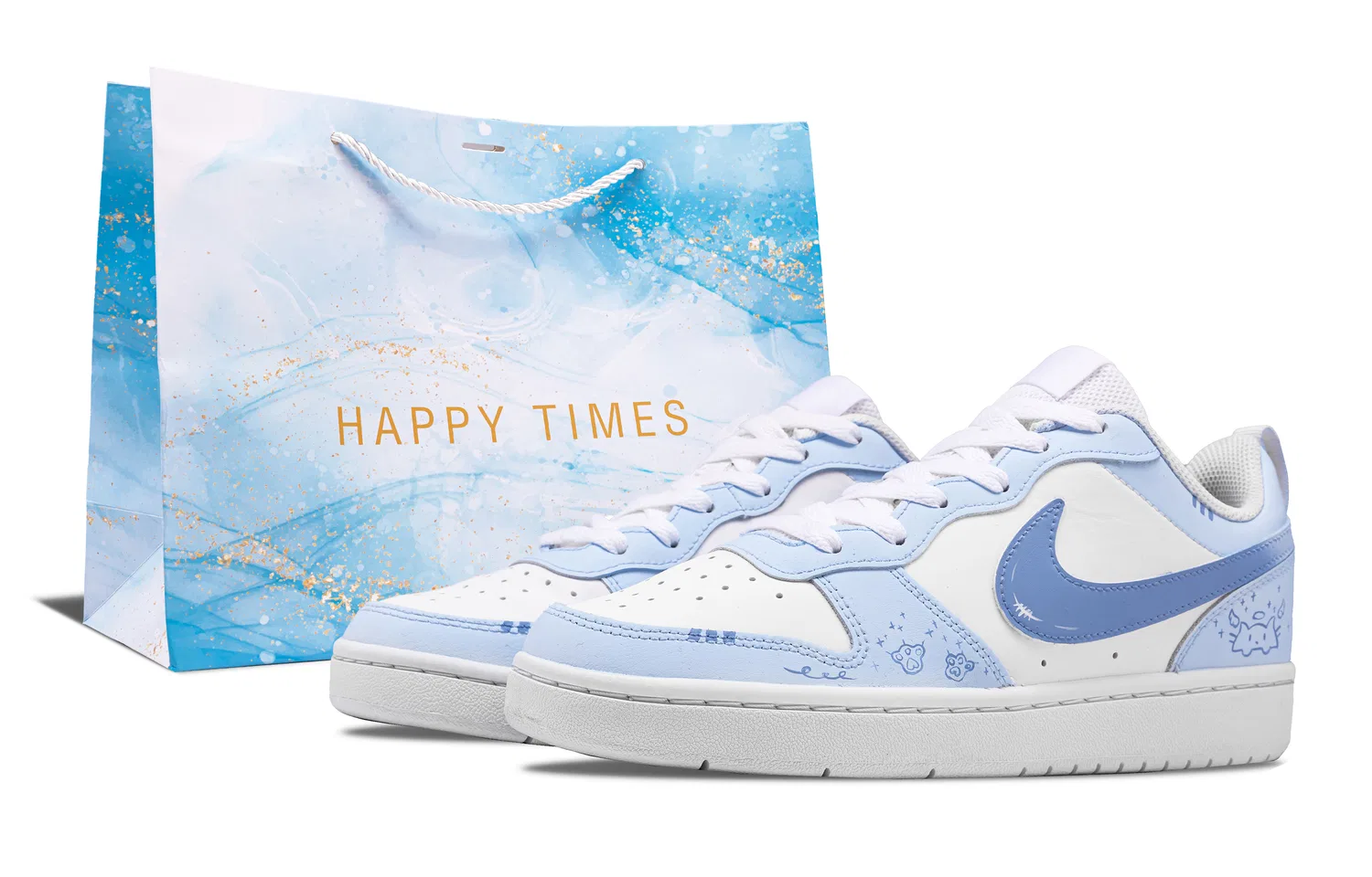 Кроссовки для скейтбординга Nike Court Borough Kids Blue White