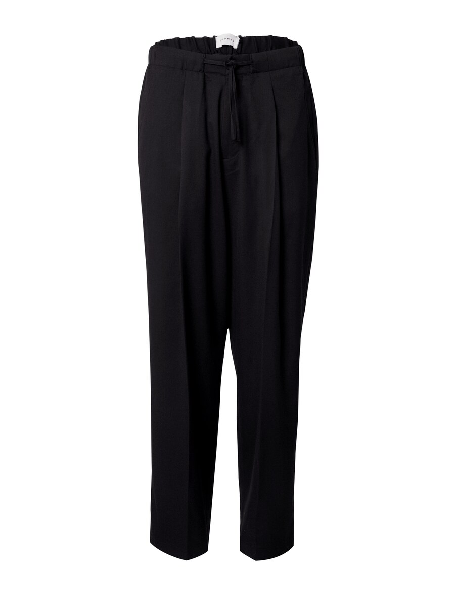 

Широкие брюки со складкой спереди TOPMAN, черный