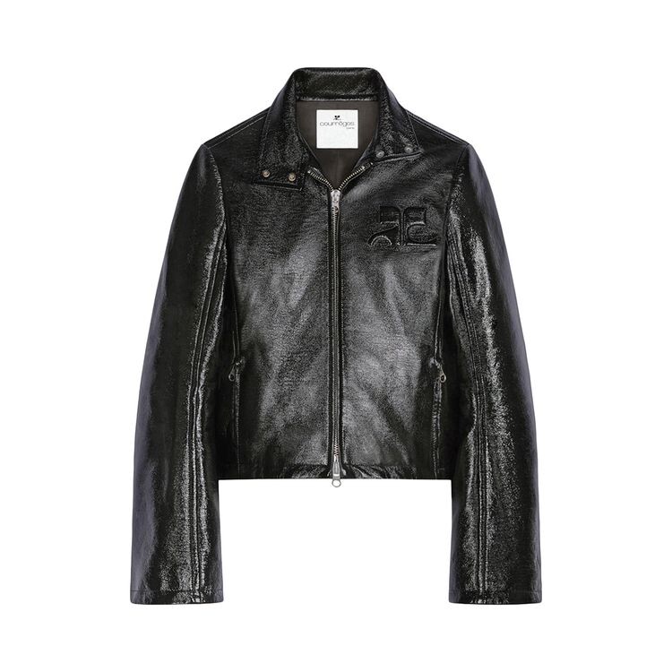 

Куртка Courrèges Iconic Zipped Vinyl Biker Jacket Black, черный