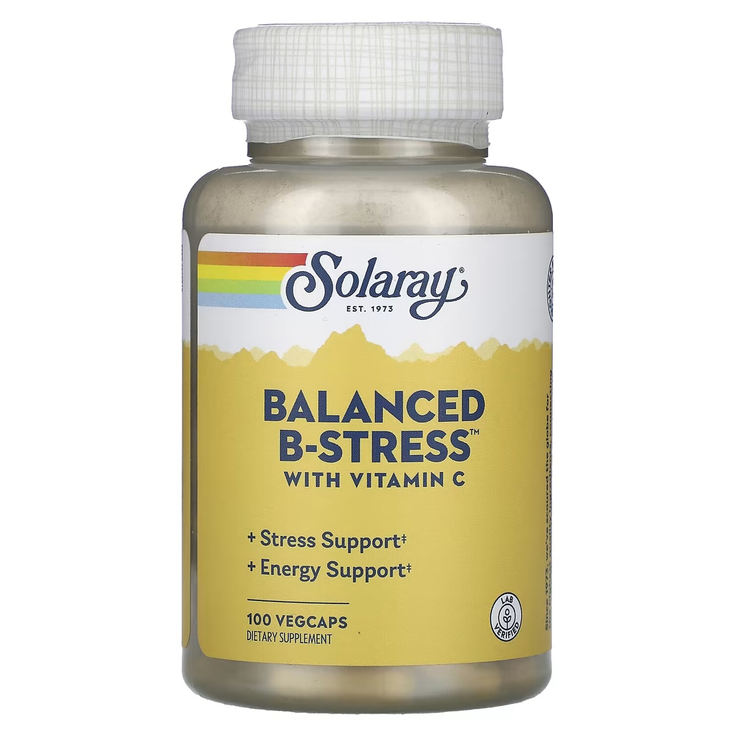 

Solaray Balanced B-Stress с витамином С, 100 растительных капсул