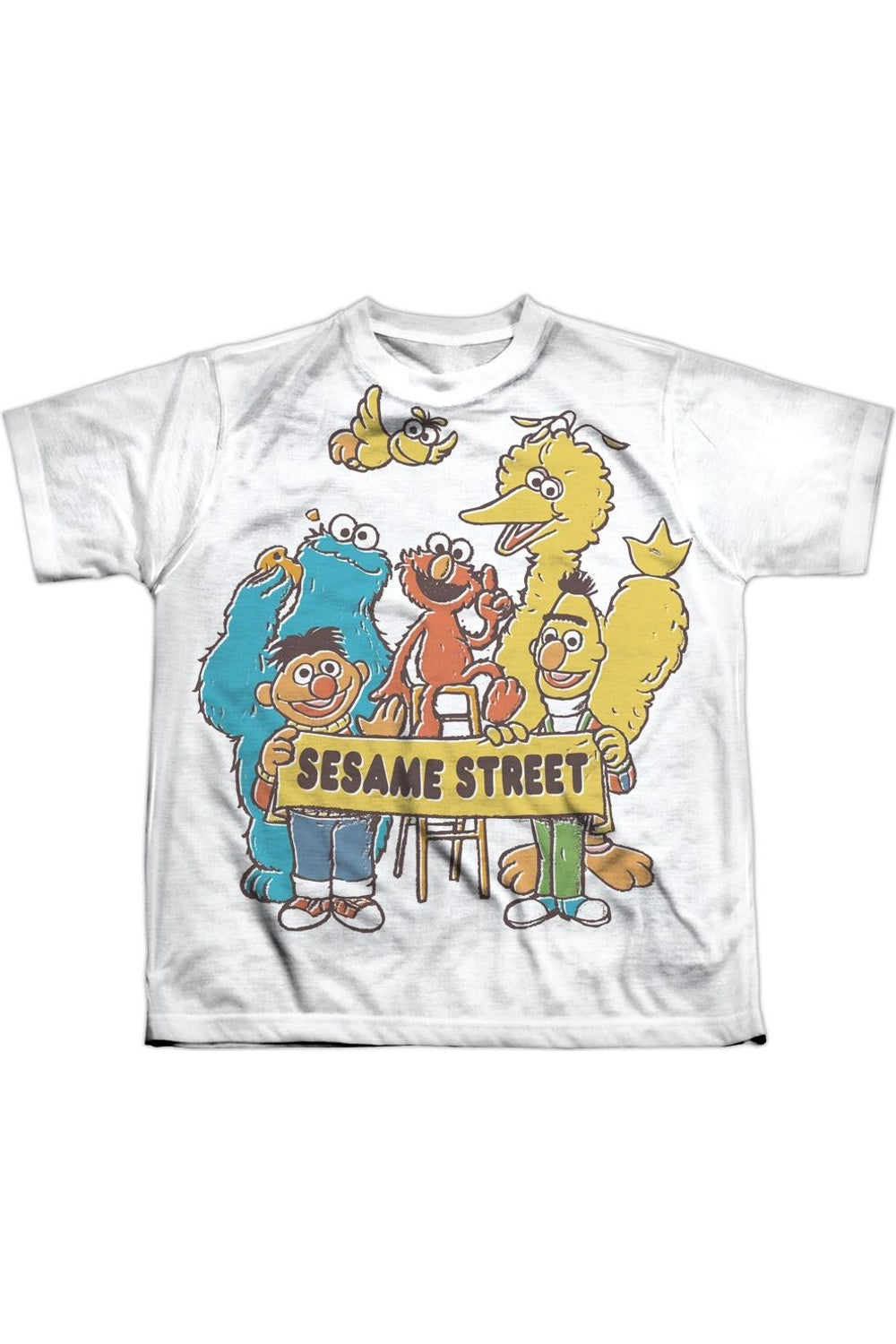 

Футболка с коротким рукавом для детей Sesame Street Block Party Gildan, белый