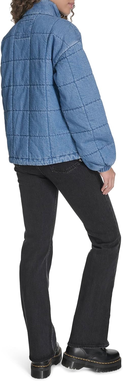 Женская куртка Levi's стеганая из хлопка, синий — фото 4