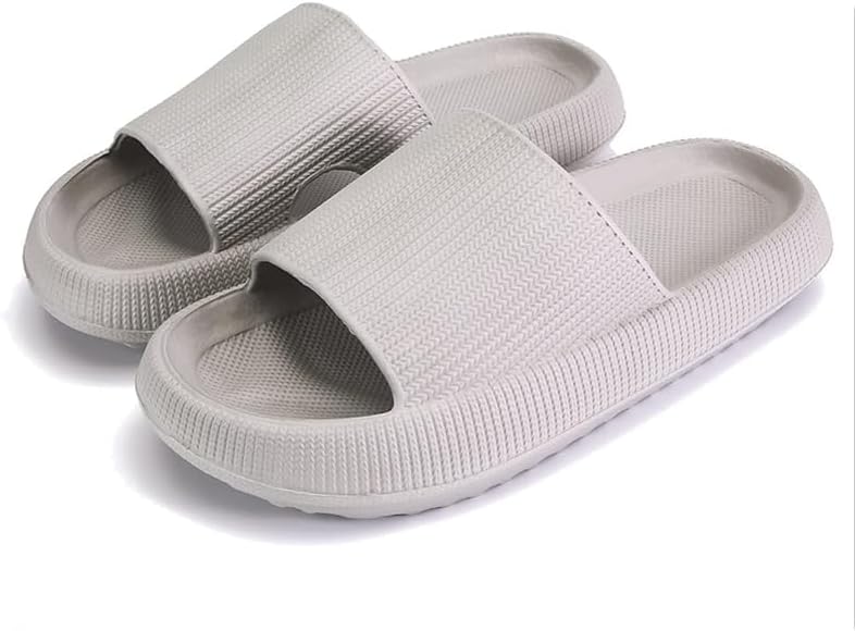 

Тапочки для женщин и мужчин, сандалии для дома и улицы, домашние тапочки, обувь для душа, противоскользящие, с толстой подошвой, легкие Sanjimida, серый