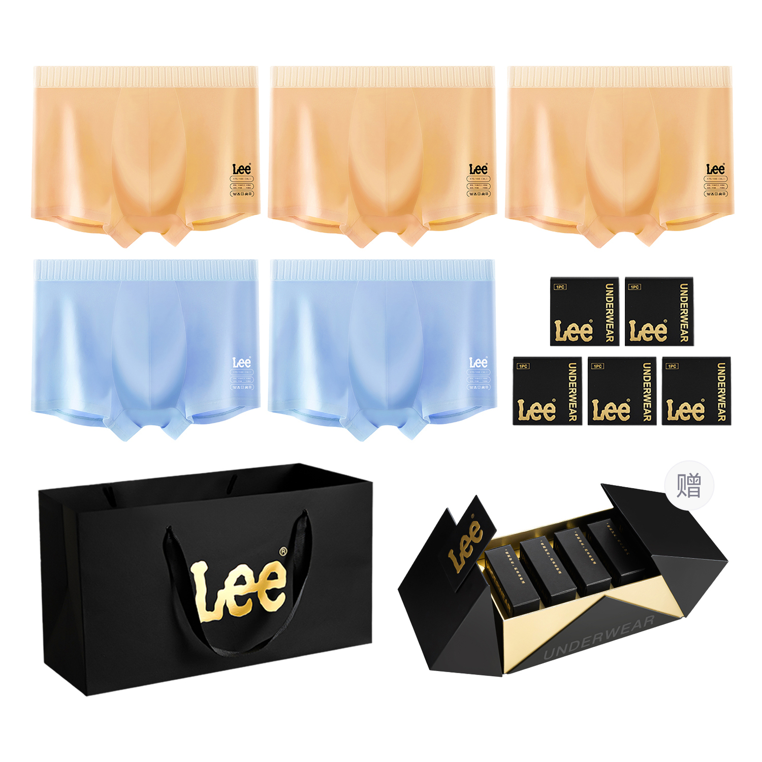 

Edge Color 3.0 трусы подарочная коробка мужские 5 шт Lee, темно-синий/черный