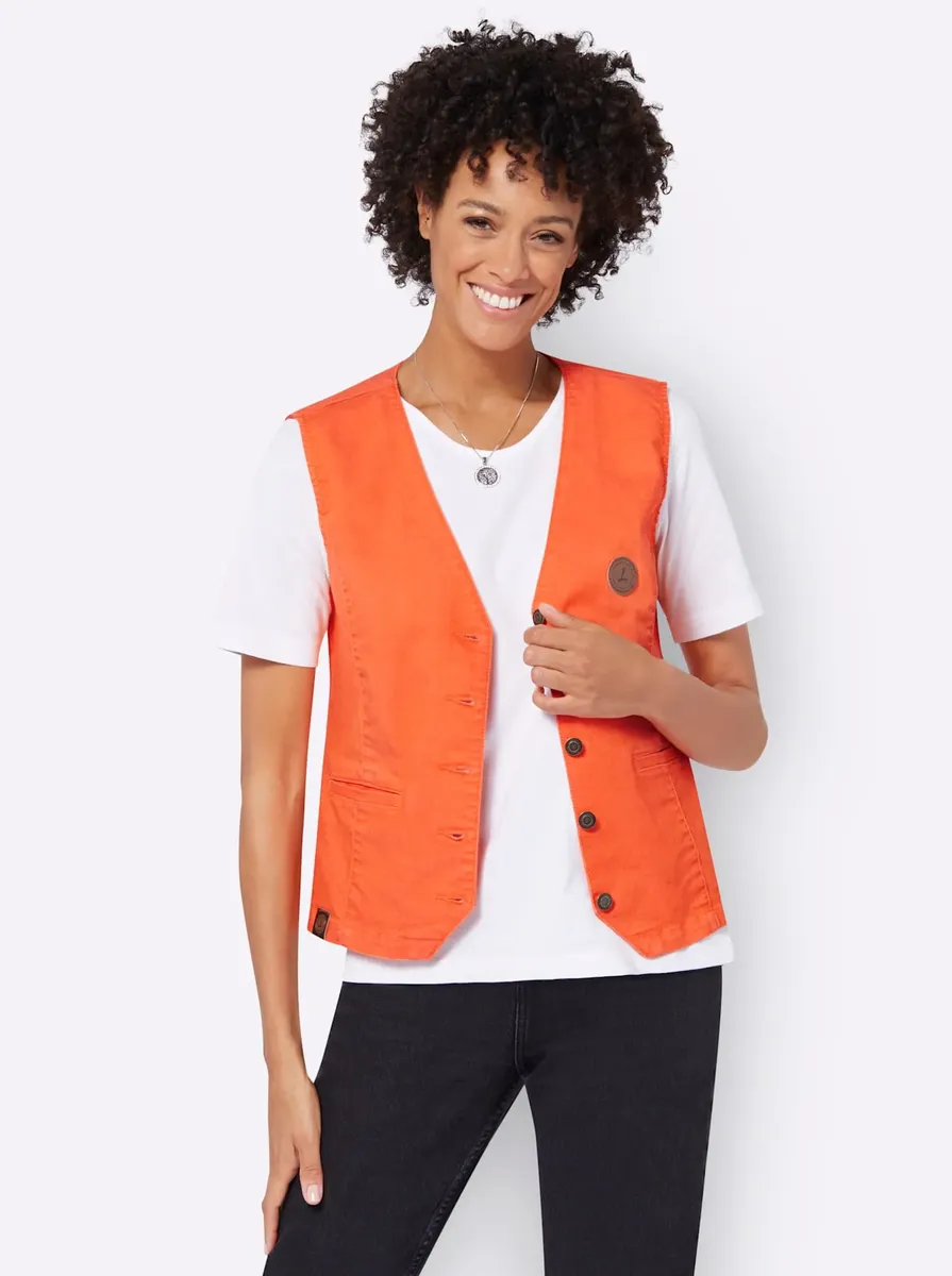 

Джинсовый жилет в стиле casual Casual Looks, цвет Orange