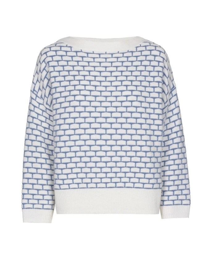 

Свитер с кирпичным узором цвета экрю Marie Mãro, синий