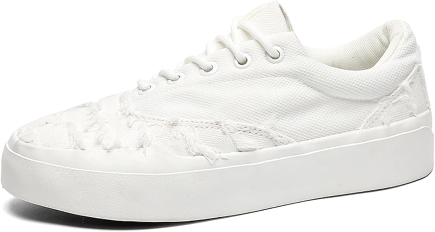 

Мужские модные кроссовки SPWAGYM, тканевые, повседневные, для скейтборда и тенниса, на шнуровке, для прогулок, белый