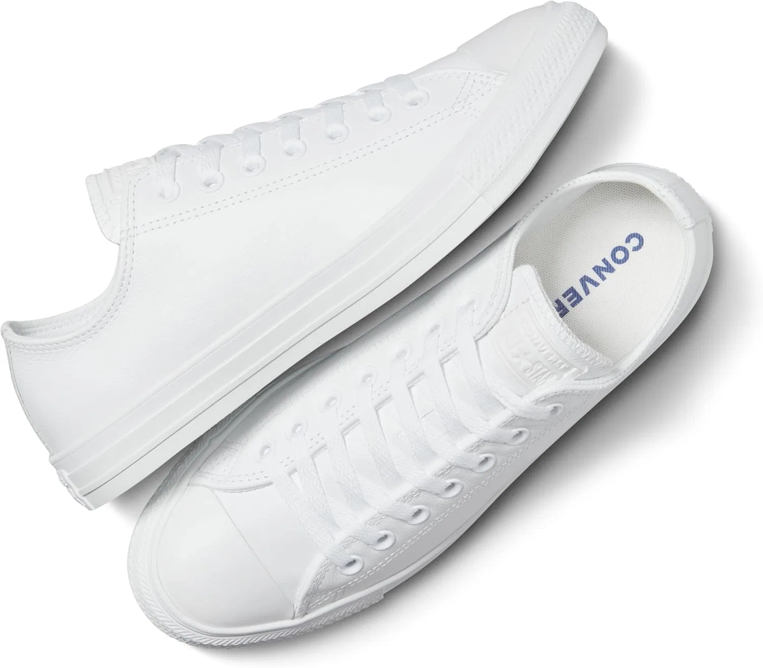 Кроссовки Converse Chuck Taylor All Star Adult's Mono Leather Ox runners, 15460, унисекс - взрослые кроссовки, White Monocrom — фото 4