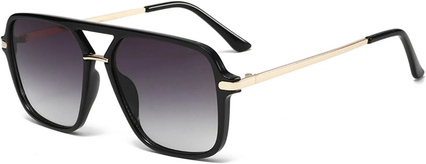 

Модные солнцезащитные очки-пилот большого размера для женщин и мужчин, ретро-очки квадратной формы, винтажные солнцезащитные очки для женщин mincl, Black