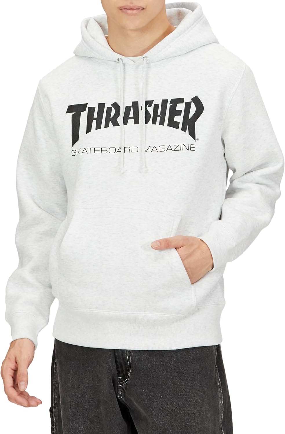 

Мужская толстовка с капюшоном Thrasher TH8501 (с логотипом бренда) в классическом стиле, черный