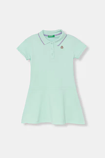 Платье летнее из хлопка с эластаном United Colors of Benetton, бирюзовый