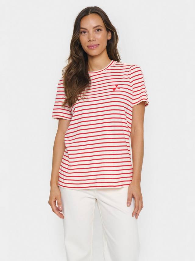 

Футболка jucia в полоску с сердечками Saint Tropez, цвет Red/White