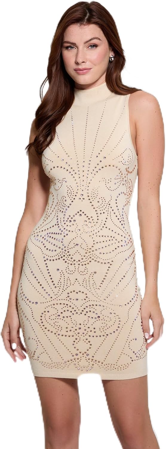 

GUESS Женское бесшовное платье Calista с пайетками, Skinny Latte