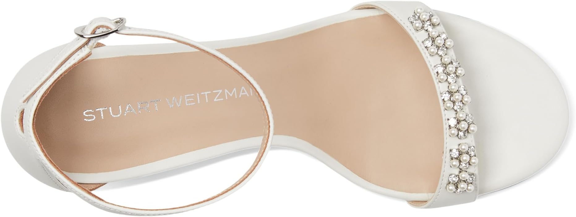 Сандалии Stuart Weitzman Nudist Poppy Block 75, цвет White/Clear/Natural — фото 2