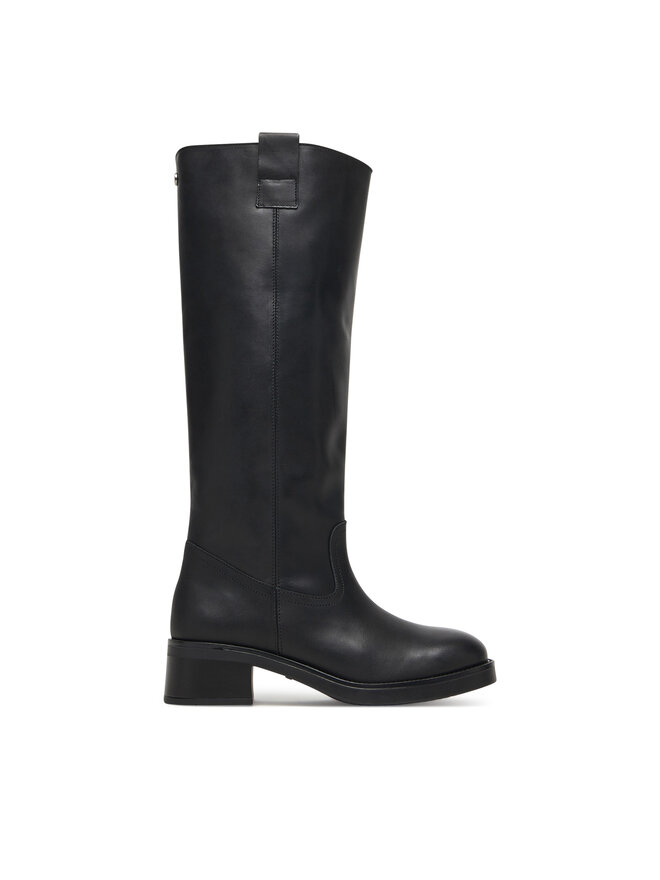 Женские сапоги Steve Madden Banner кожаные на каблуке, черный