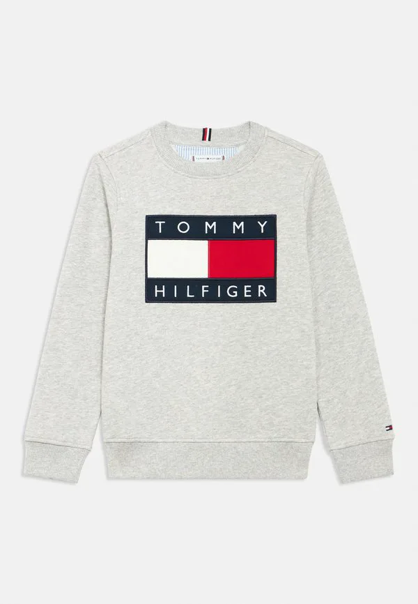 Толстовка с круглым вырезом и аппликацией в виде флага наследия. Tommy Hilfiger, Light Grey Heather — фото 3