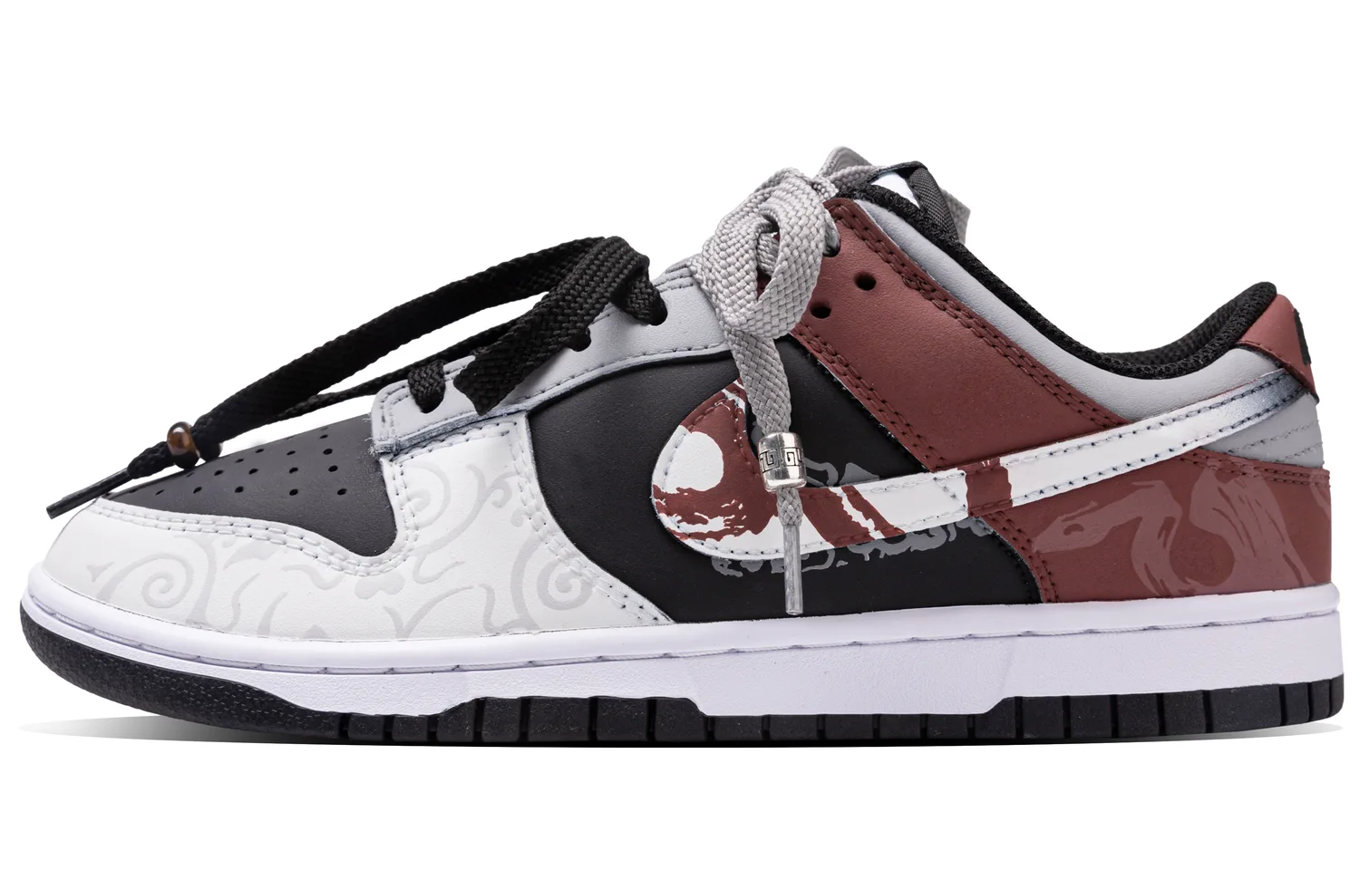 Nike Dunk Serpent Dance Of Auspice Slip Resistant Abrasion Resistant Low top Skateboard Shoes Unisex White Black Red — фото 3