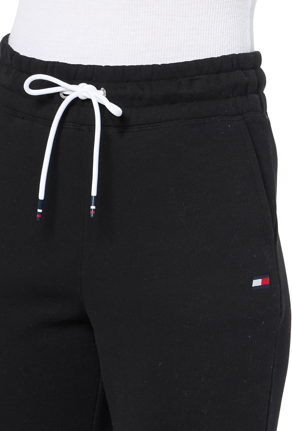 Женские флисовые джоггеры Tommy Hilfiger с завязкой на поясе, Black — фото 3