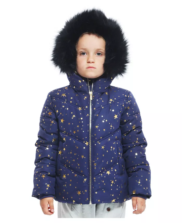 Детская утепленная пуховая куртка Bubble Coat Rokka&Rolla, синий — фото 2