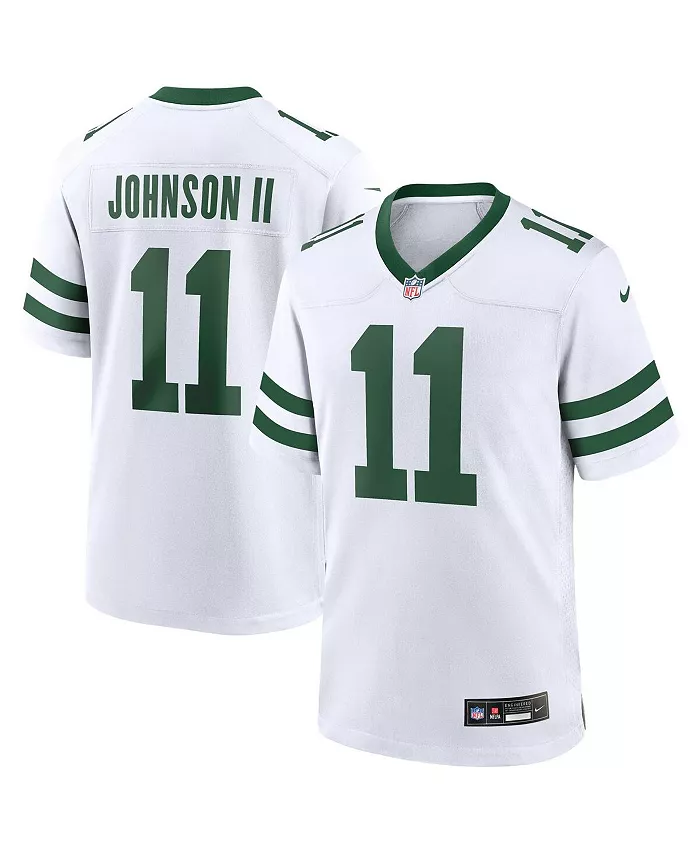 

Мужская игровая футболка New York Jets Legacy White с именем Jermaine Johnson II Nike