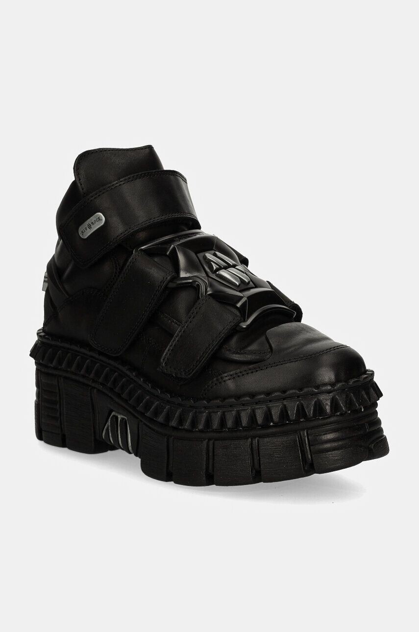 Кожаные кроссовки CRUST NEGRO NEGRO + TOWER CASCO NEGRO New Rock, черный