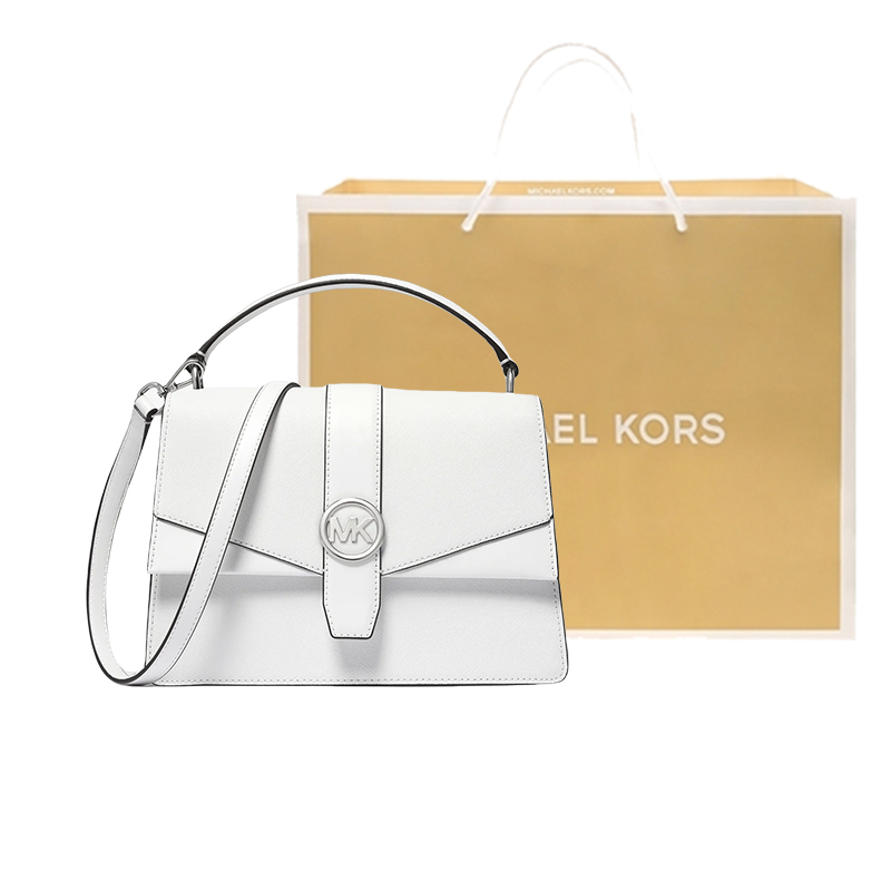 

MICHAEL KORS Зеленая искусственная кожаная сумка через плечо женская среднего размера белая