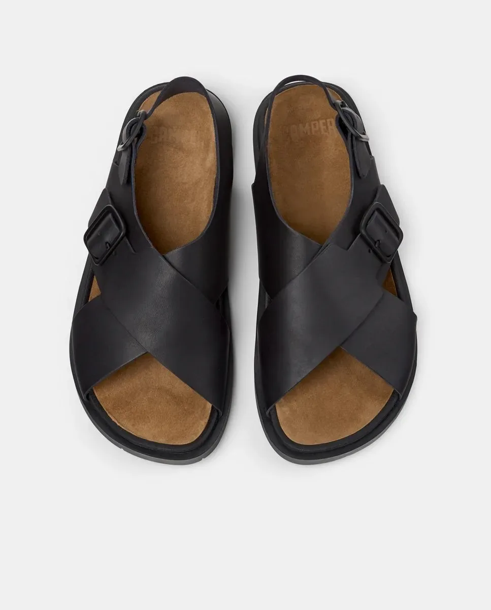 Мужские кожаные сандалии Lluc Sandal Camper, черный — фото 3