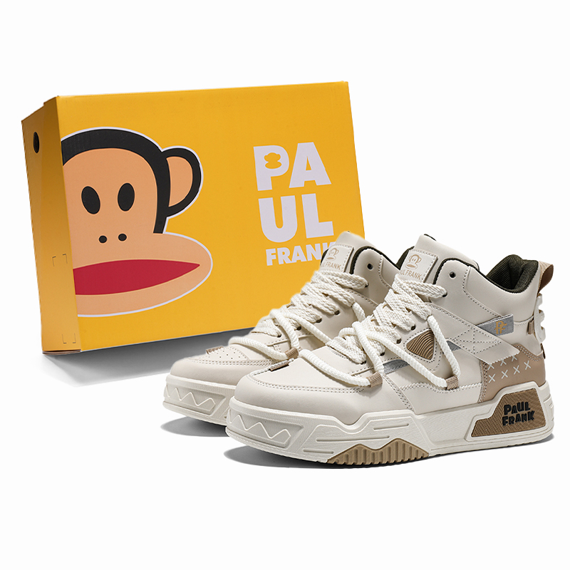 

PAUL FRANK Скользоустойчивые унисекс скейтерские кеды высокие бежево-хаки, цвет Beige Khaki