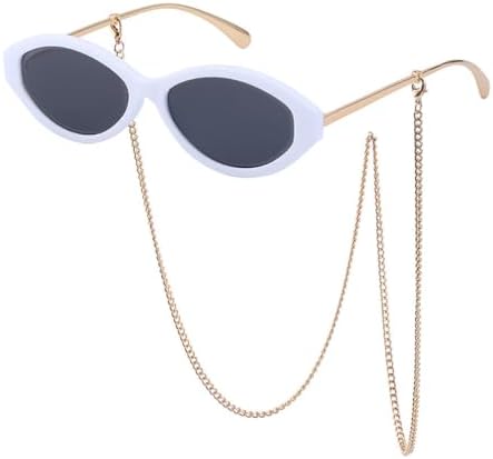 

2027 Модные солнцезащитные очки с тонкими дужками и маленькой овальной оправой для женщин, женские солнцезащитные очки с цепочкой, популярные женские очки UV400 MTZJH, C1