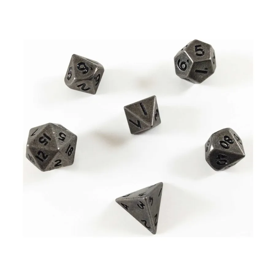 

Набор Poly — серый с черным (7), Metal Dice (10mm) (YuSun Metal Craft)