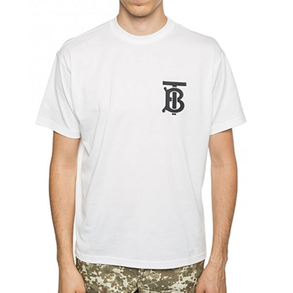 Футболка Burberry mens logo-printed exclusive logo loose short sleeve white, белый — фото 3