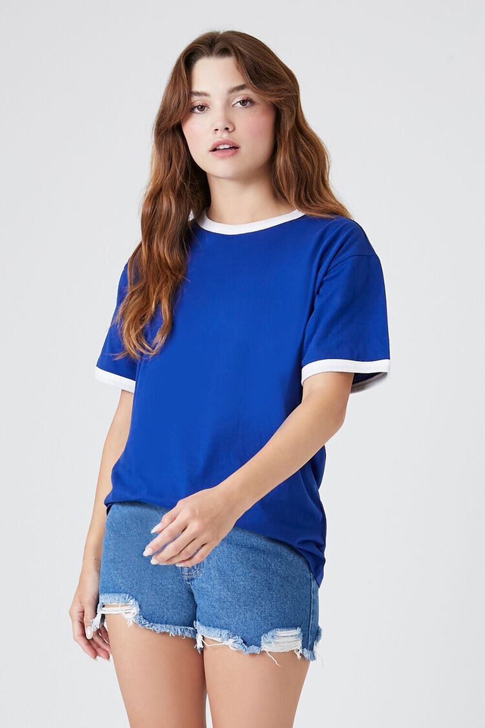 

Потертые джинсовые шорты Forever 21, деним