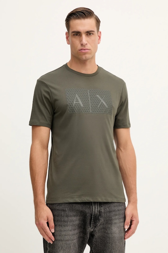 

Хлопковая футболка Armani Exchange, зеленый