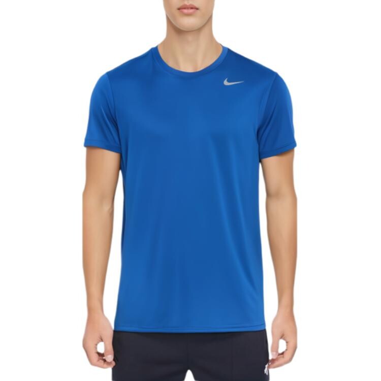 Футболка Dri-Fit мужская университетская темно-синяя / холодный серый Nike, серый — фото 2