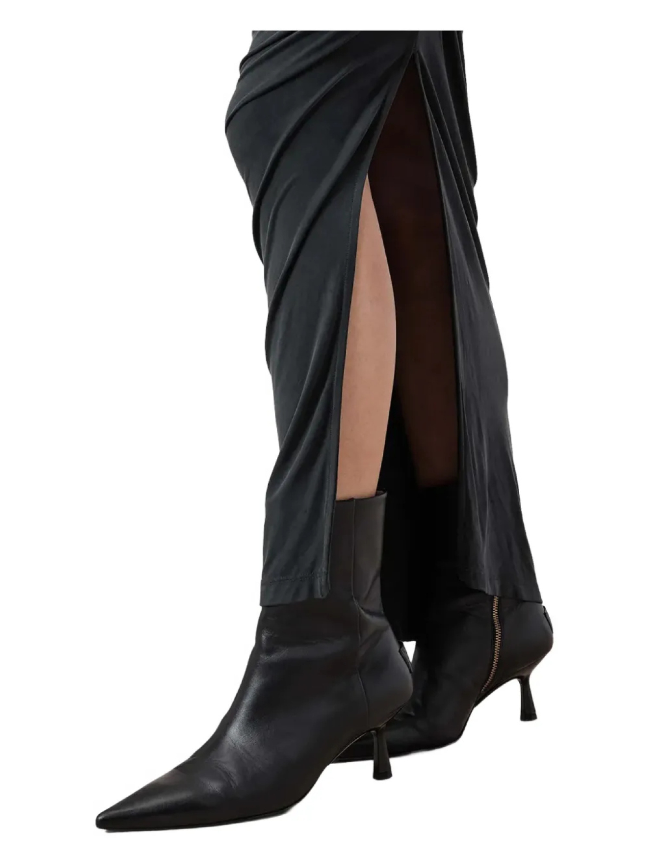 

Платье AllSaints с перекрестным вырезом горловины, черный