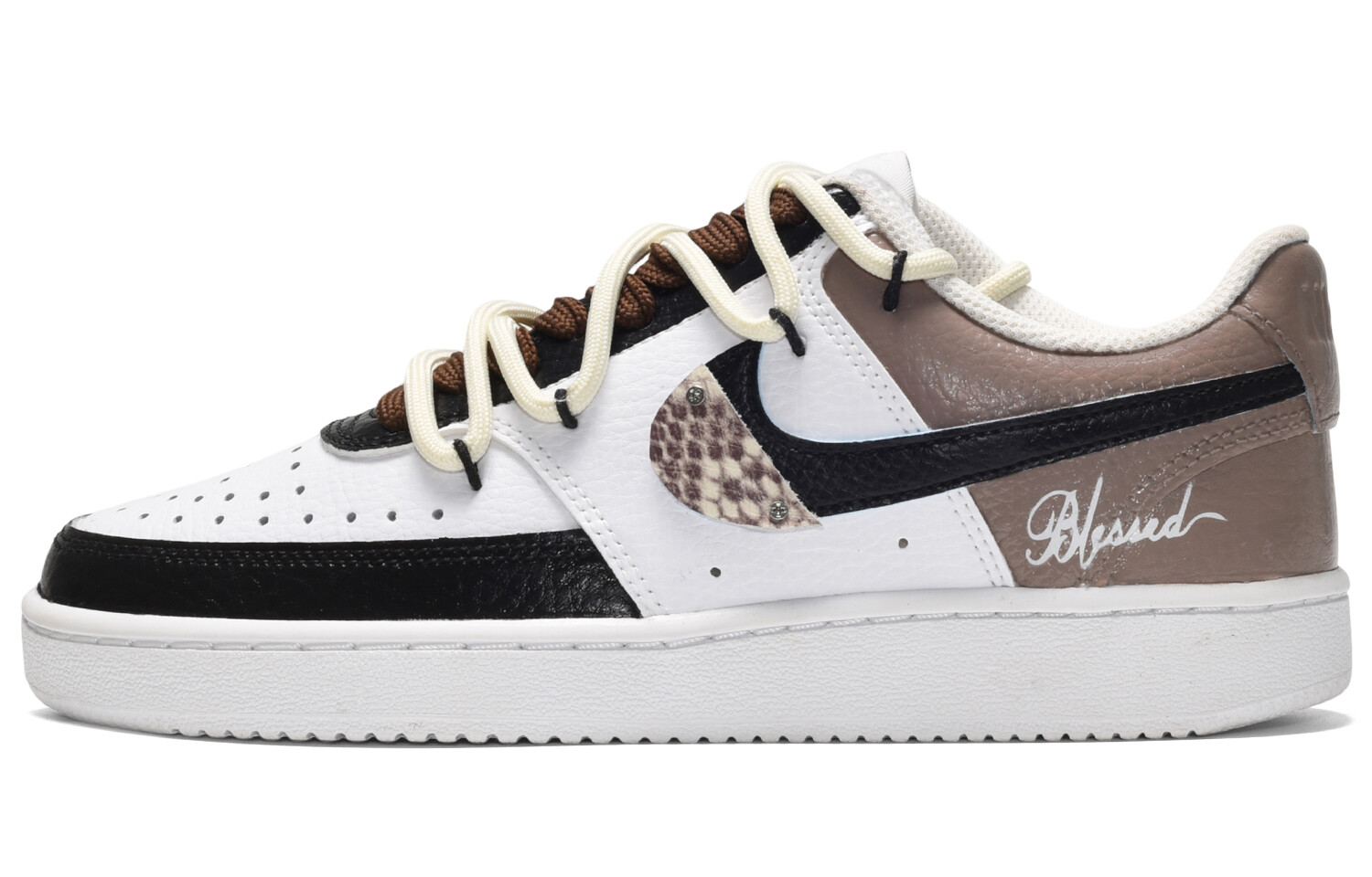 

Кроссовки Nike Court Vision 1 Skateboard Shoes Women's Low-Top Black White Brown