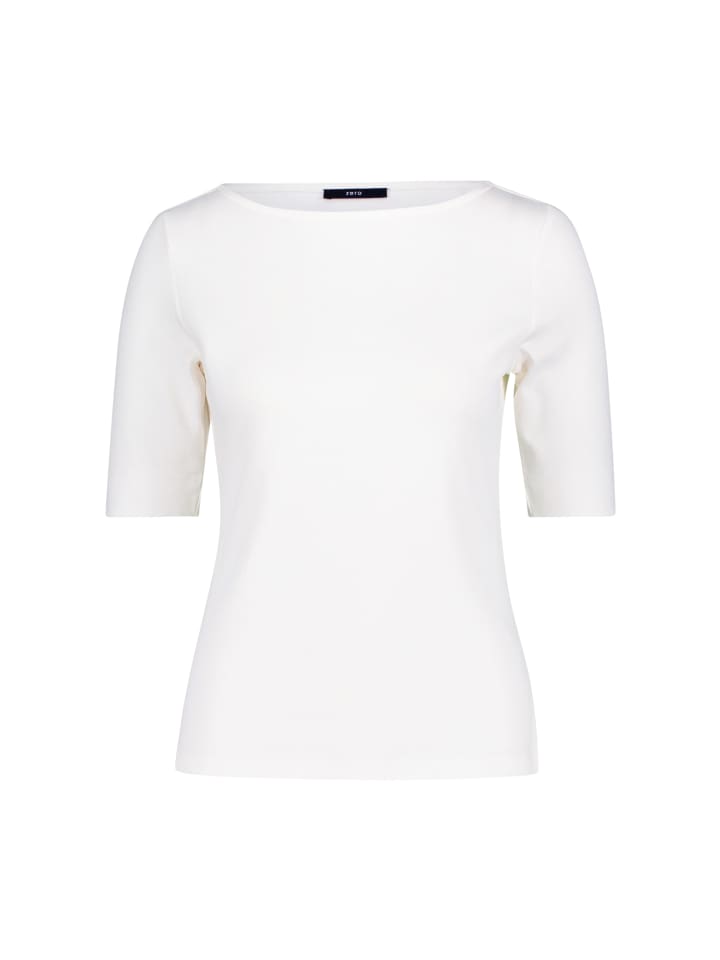 

Хлопковая рубашка с вырезом-лодочкой в оттенке белого цвета Zero